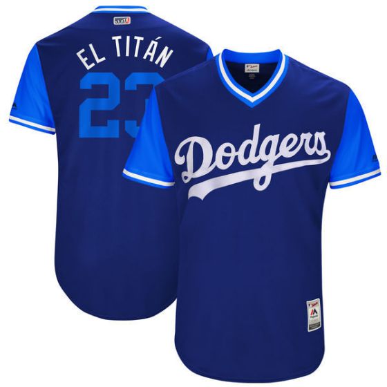 Men Los Angeles Dodgers #23 El TITAN Blue New Rush Limited MLB Jerseys->chicago cubs->MLB Jersey